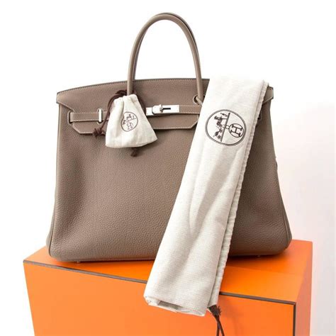 hermes birkin etoupe 40|Hermes Birkin 40 Etoupe Togo Palladium Hardware.